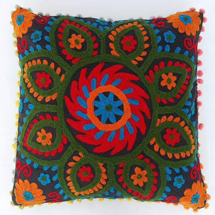 Embroidered Suzani Cushion Cover Square Sofa Pillows