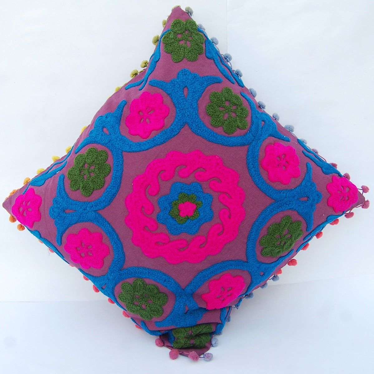 Hand Embroidered Indian Suzani Cushion Cover Decor Pillows