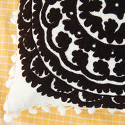 Black Woolen Embroidered Cushions Suzani Pillow Cover