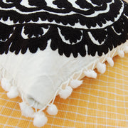 Black Woolen Embroidered Cushions Suzani Pillow Cover