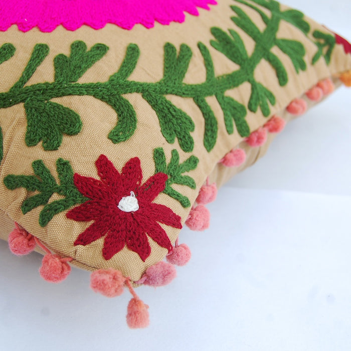 Vintage Suzani Cushion Cover Embroidered Square Pillows