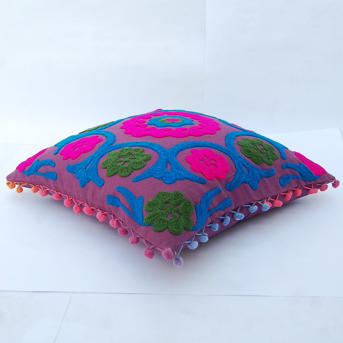 Hand Embroidered Indian Suzani Cushion Cover Decor Pillows