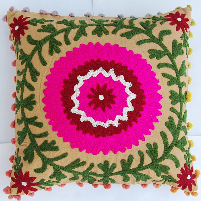 Vintage Suzani Cushion Cover Embroidered Square Pillows