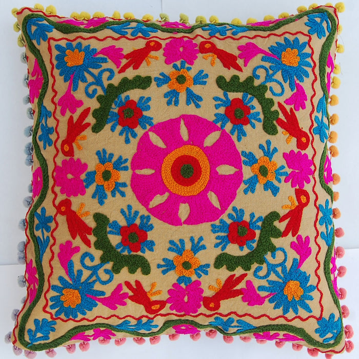 Suzani Cushion Cover Embroidered Pillow Case Sofa Decor