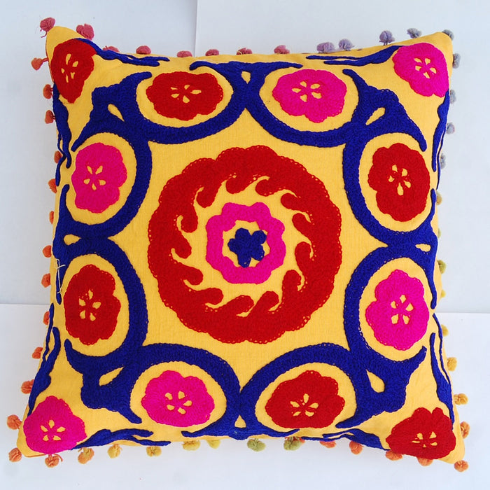 Traditional Suzani Cushion Cover Home Decor Pillows - CraftJaipur