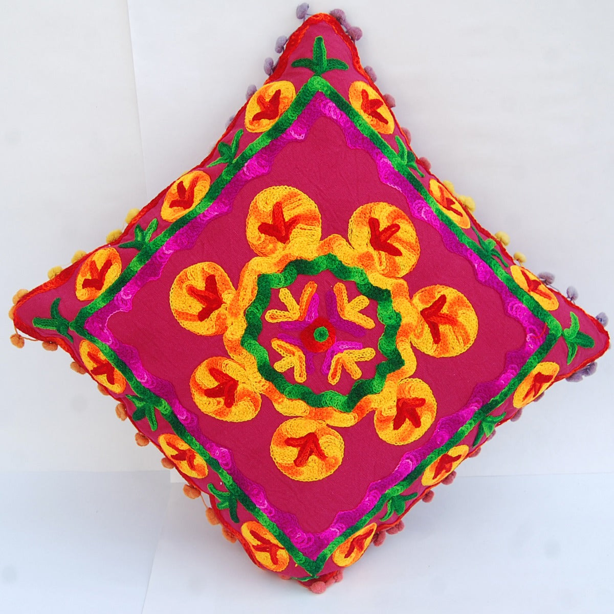 Indian Suzani Cushion Cover Vintage Pillows Decorative - CraftJaipur