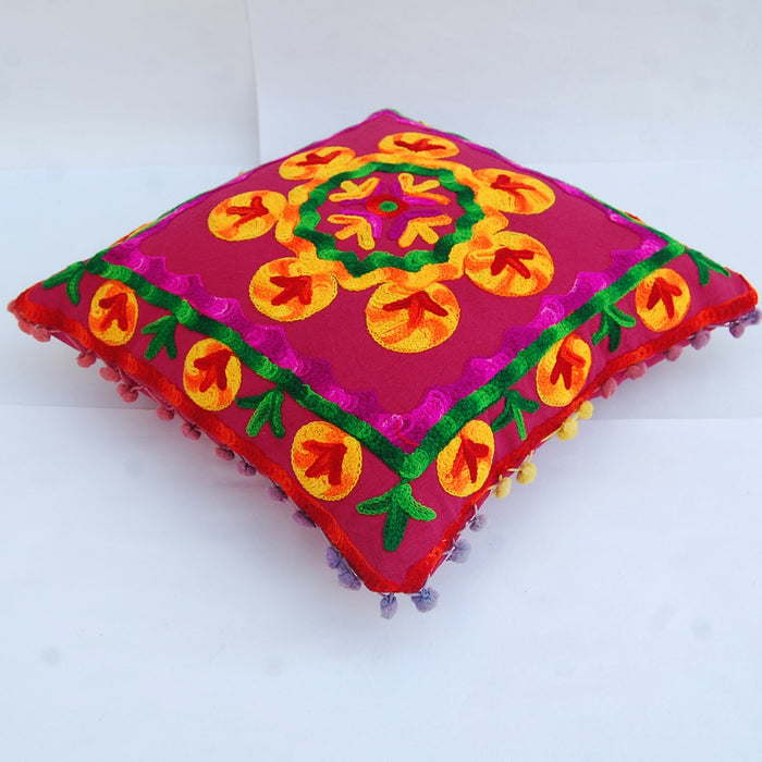 Indian Suzani Cushion Cover Vintage Pillows Decorative - CraftJaipur