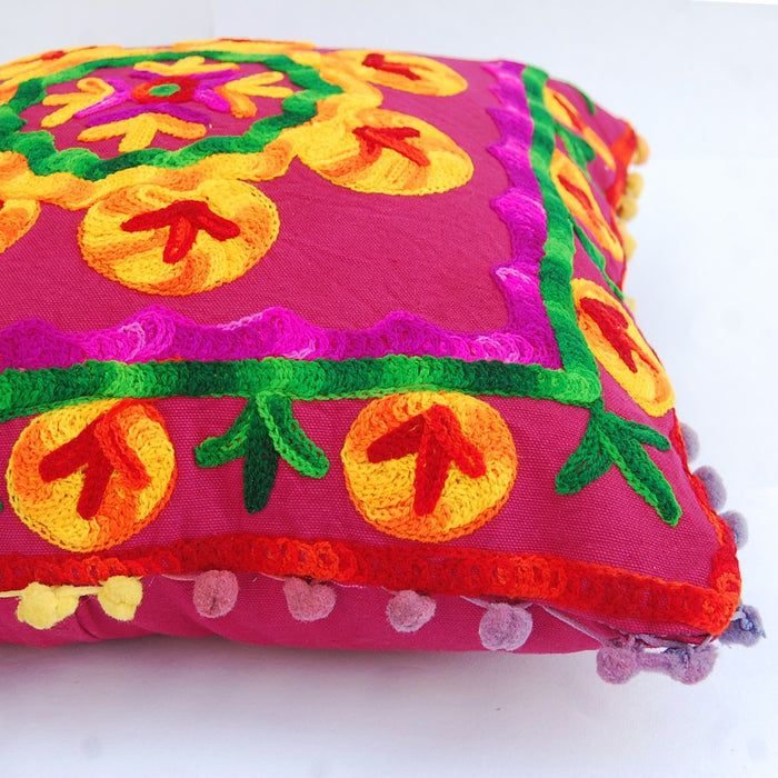 Indian Suzani Cushion Cover Vintage Pillows Decorative - CraftJaipur