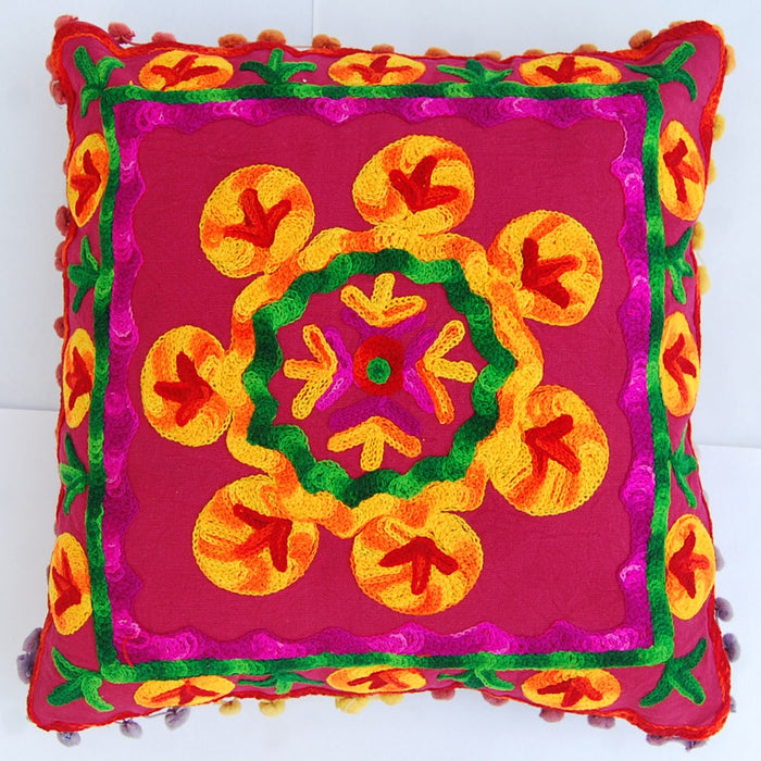 Indian Suzani Cushion Cover Vintage Pillows Decorative - CraftJaipur