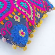 Suzani Embroidered Cushion Cover Cotton Shams Pillows - CraftJaipur