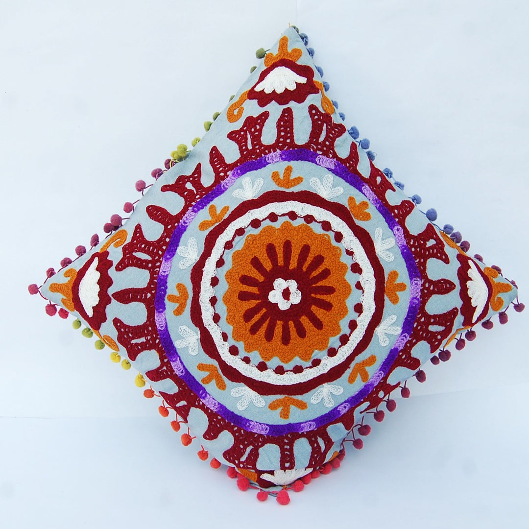 Vintage Suzani Cushion Cover Embroidered Pillow Case - CraftJaipur