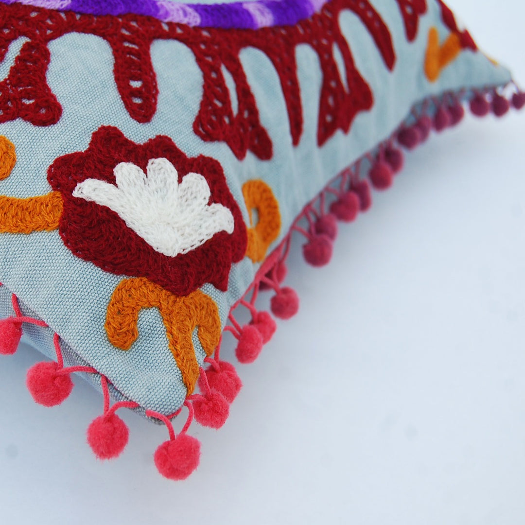 Vintage Suzani Cushion Cover Embroidered Pillow Case - CraftJaipur