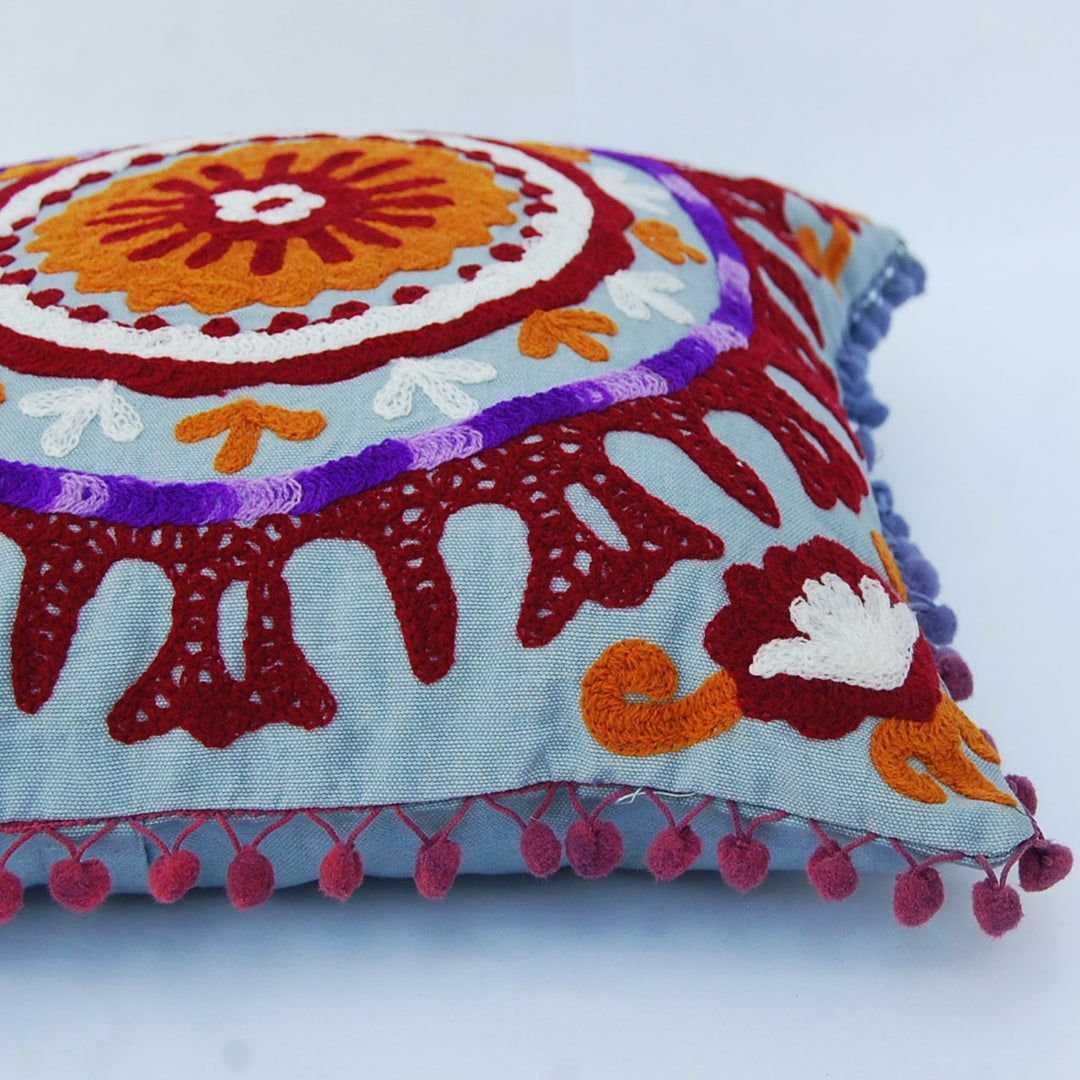 Vintage Suzani Cushion Cover Embroidered Pillow Case - CraftJaipur