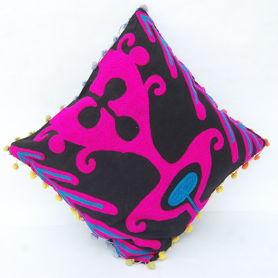 Indian Suzani Cushion Covers Woolen Embroidery Pillows - CraftJaipur