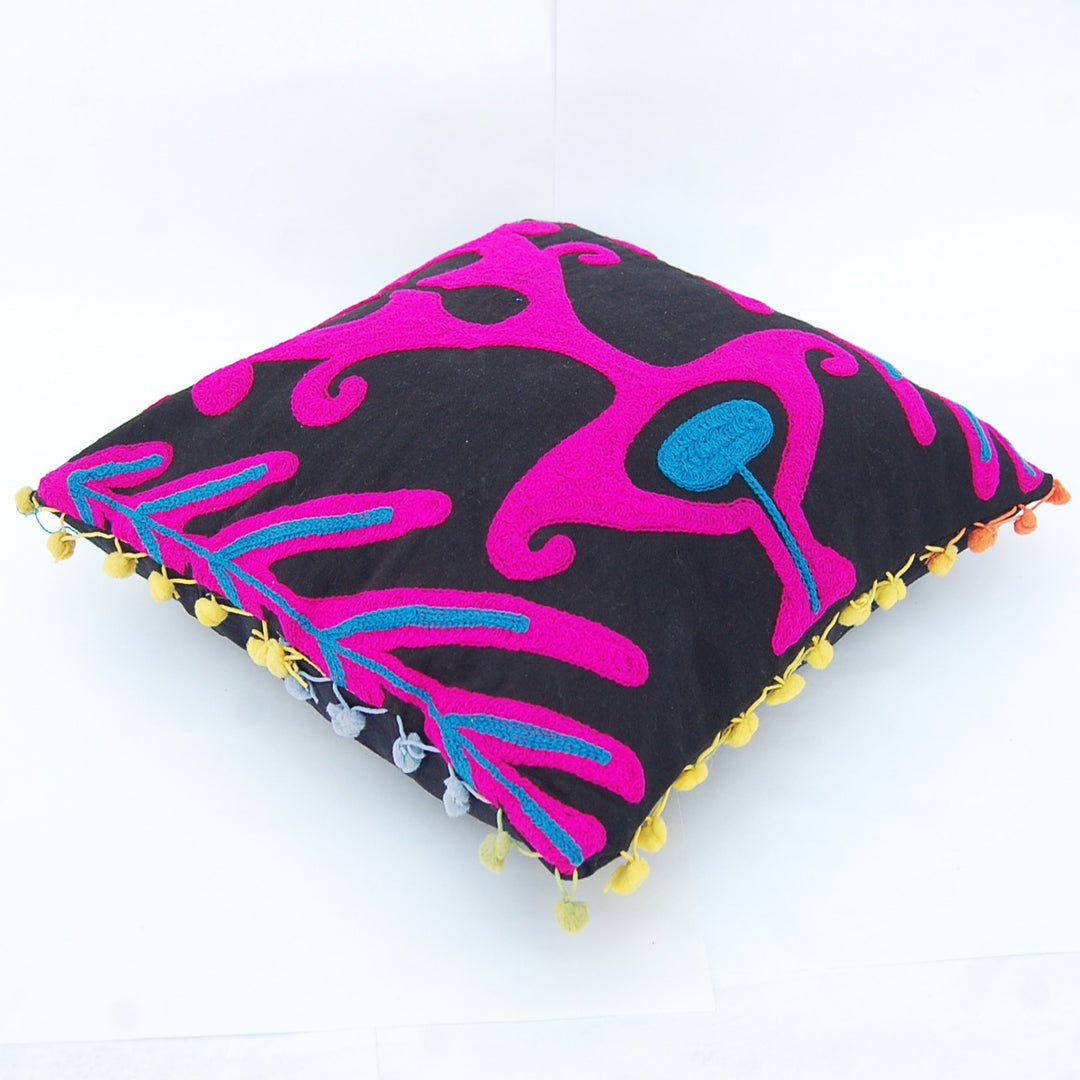 Indian Suzani Cushion Covers Woolen Embroidery Pillows - CraftJaipur