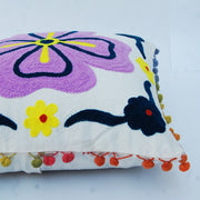 Indian Suzani Cushion Cover Embroidered Square Pillows - CraftJaipur