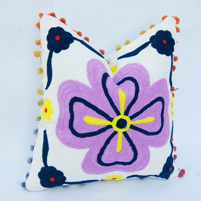 Indian Suzani Cushion Cover Embroidered Square Pillows - CraftJaipur