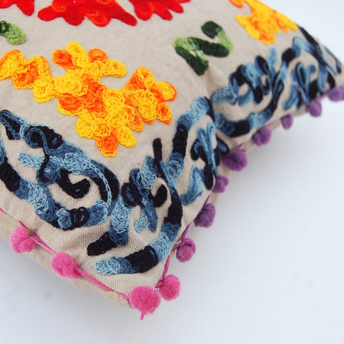 Vintage Suzani Cushion Cover Pillows Woolen Embroidery - Craft\Jaipur