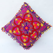 Indian Suzani Floral Embroidery Decorative Cushion Cover– CraftJaipur