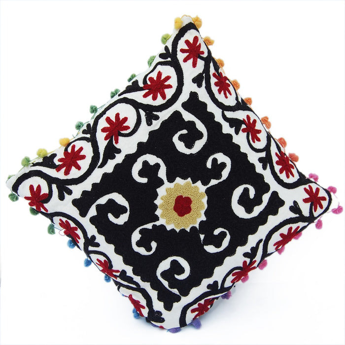 Handmade Cushion Cover Suzani Embroidery Pillows Home Decor - CraftJaipur