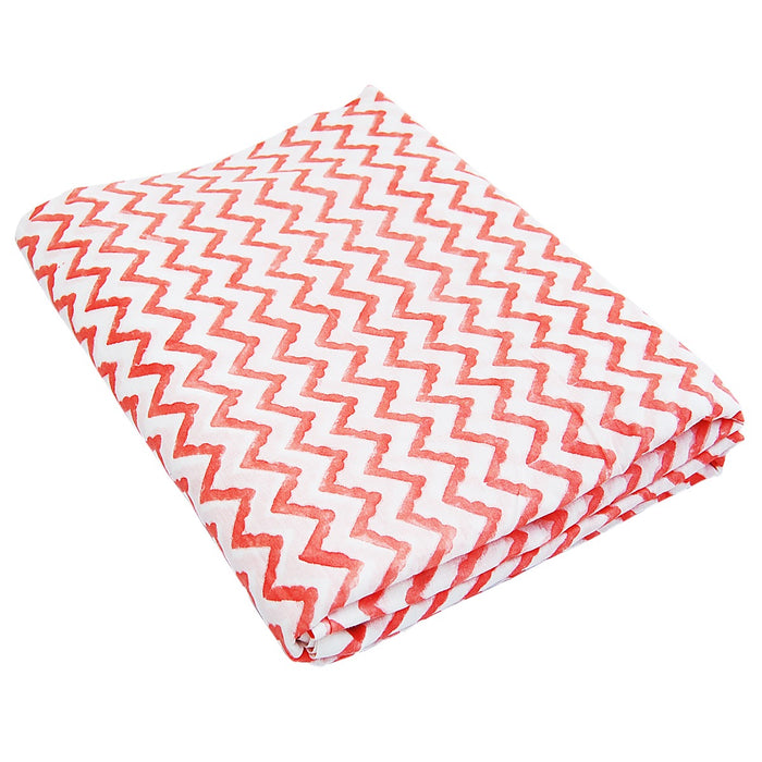 Zig Zag Block Printed Cotton Running Voile Clothing Fabric - CraftJaipur