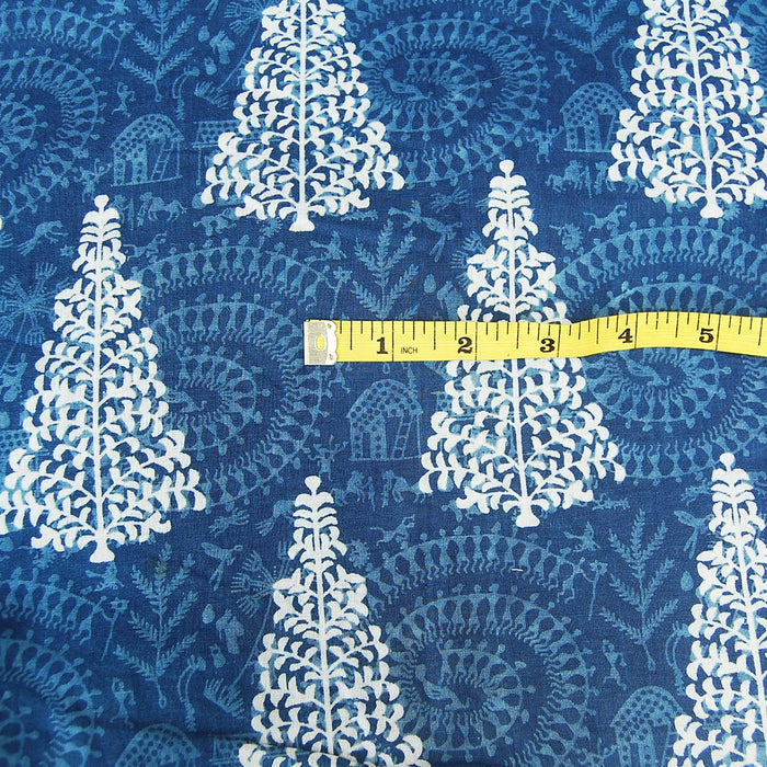 Christmas Tree Printed Cotton Fabric Sewing Material - Craft Jaipur