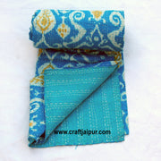 Kantha Quilt Indian Bedspread, Throw Handmade Queen Blanket Gudri Ralli