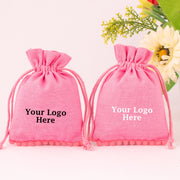 Cotton Bags with Your Logo Print Drawstring Pouches Custom Jewelry Packaging Bags Chic Wedding Favor Bags Jewelry Pouch