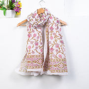 Beautiful Floral Print Scarves Colorful Boho Pattern Lightweight Soft Voile Scarf - CraftJaipur