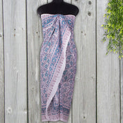 Hand Made Cotton Sarong ,Indian Hand Block Print Scarves, Decorative Floral Print Duppta, Women Beach Pareo, Block Print Sarong-CraftJaipur