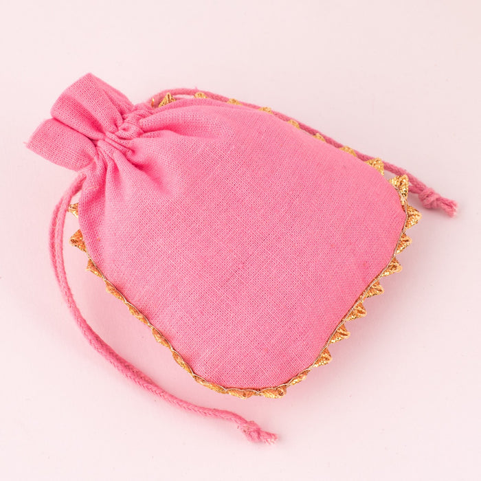 Custom Drawstring Bags Pink Cotton Bags Personalized Logo Name Print Jewelry Packaging Bags Pouches Chic Wedding Favor Bags