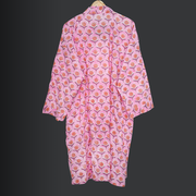 Women Cotton Kimono Dressing Gown, Boho Bathrobes, Lightweight Cotton Robes for Women
