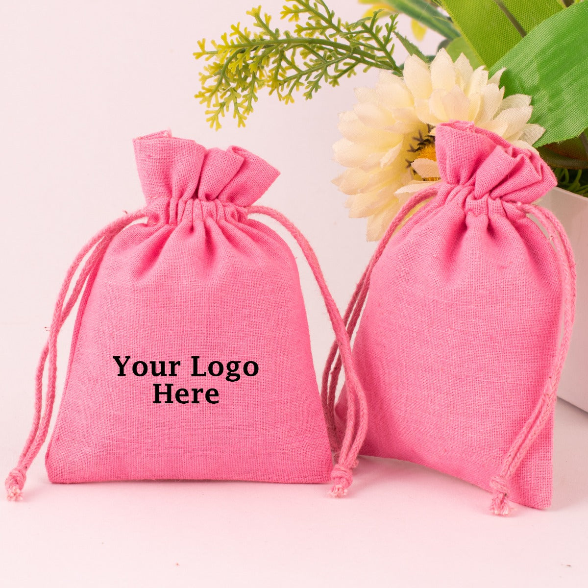 Set of 50 Personalized Logo Print,custom Cotton Drawstring Bags,jewelry  Packaging Bag,chic Drawstring Pouches,premium Small Canvas Bag 