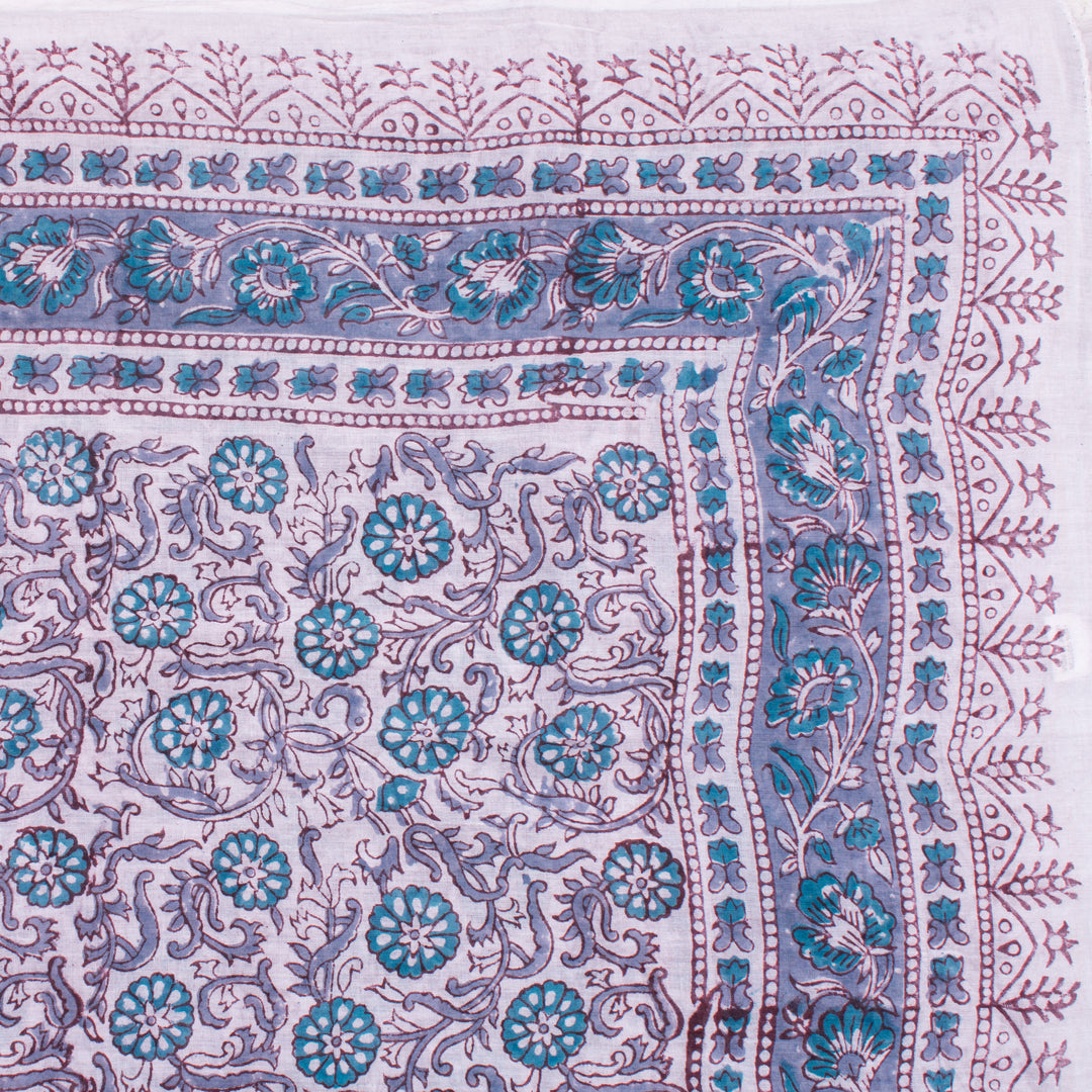 Hand Made Cotton Sarong ,Indian Hand Block Print Scarves, Decorative Floral Print Duppta, Women Beach Pareo, Block Print Sarong-CraftJaipur