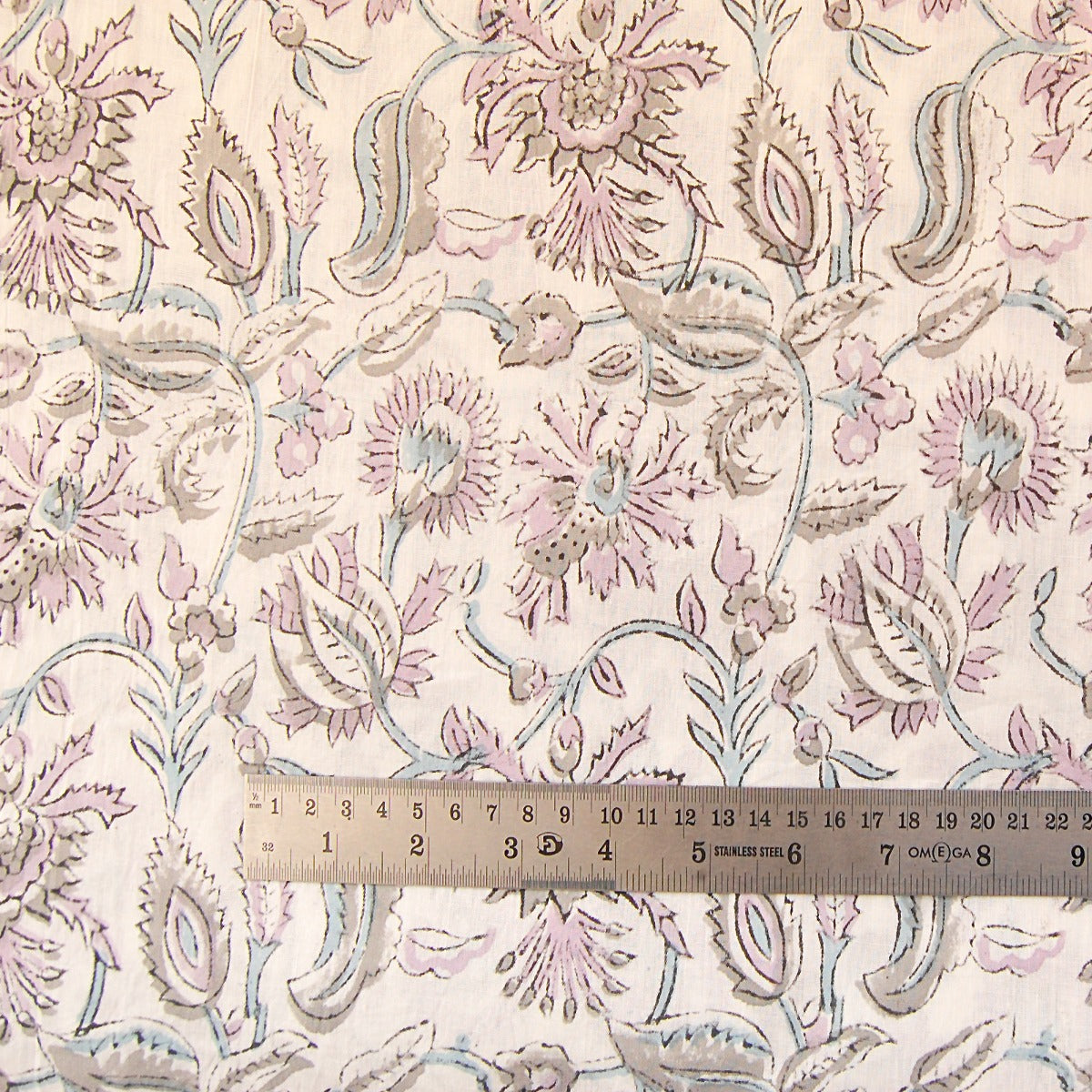 Handmade Multi Floral Block Printed Cotton Indian Fabric - CraftJaipur