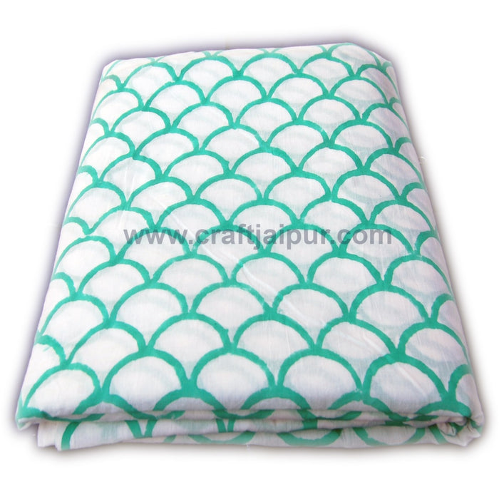 Hand Block Printed Floral Voile Natural Cotton Indian Fabrics-Craft Jaipur