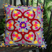 Cushion Cover Indian Suzani Pillow Cases Woolen Embroidered - CraftJaipur