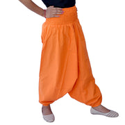 Cotton Harem Pants, Aladdin Baggy Pants For Women, Yoga Trousers in Orange Color