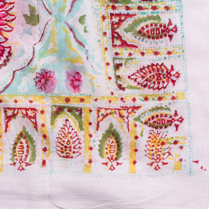 Indian Hand Block Print Cotton Sarong, Handmade Floral Print Scarves, Handmade Women Beach Pareo, Decorative Cotton Duppta Sanganeri Scarf