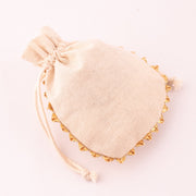 Pack Of 100 Natural Cotton Jewelry Packaging Pouch, Designer Wedding Favor Bags