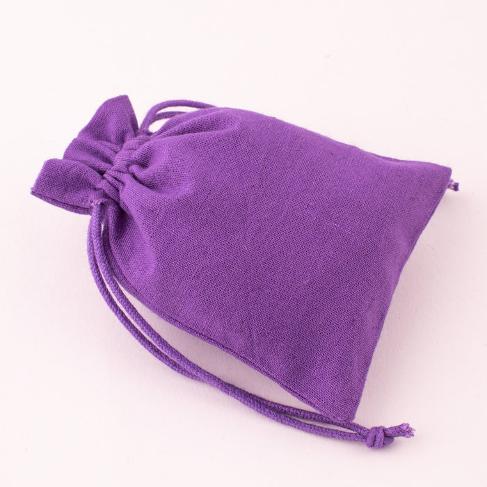 (Pack Of 100) Custom Cotton Drawstring Purple Jewelry Packaging Pouch