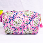 Block Printed Large Toiletry Bag, Waterproof Wash Bag, Makeup Bag, Cosmetic Bag, Travel Bag with Pockets, Jumbo Wash Bag Assorted