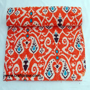 Kantha Quilt, Indian Handmade Bedspread, Throw Cotton Gudari Ethnic Blanket Queen