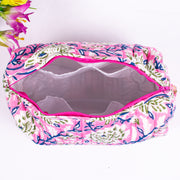 Block Printed Large Toiletry Bag, Waterproof Wash Bag, Makeup Bag, Cosmetic Bag, Travel Bag with Pockets, Jumbo Wash Bag Assorted