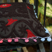 Square Suzani Cushion Cover Vintage Embroidery Pillows-Craft Jaipur