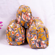 Block Printed Toiletry Bag, Waterproof Wash Bag, Makeup Bag, Cosmetic Bag, Travel Bag with Pockets, India Wood Blocks, Jumbo Wash Bag