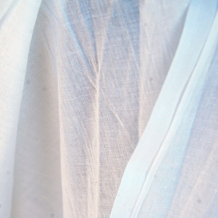 Natural Cotton White Indian Handmade Voile Dressmaking Fabric-Craft Jaipur