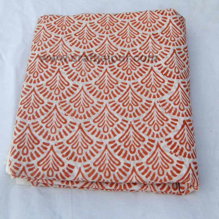 Sanganeri Block Printed Natural Cotton Indian Sewing Fabric-Craft Jaipur