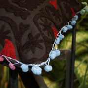 Square Suzani Cushion Cover Vintage Embroidery Pillows-Craft Jaipur