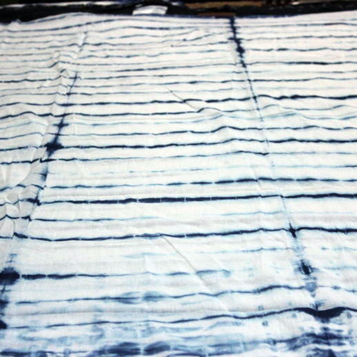Indigo Blue Tie Dyed Natural Cotton Shibori Printed Fabric - CraftJaipur